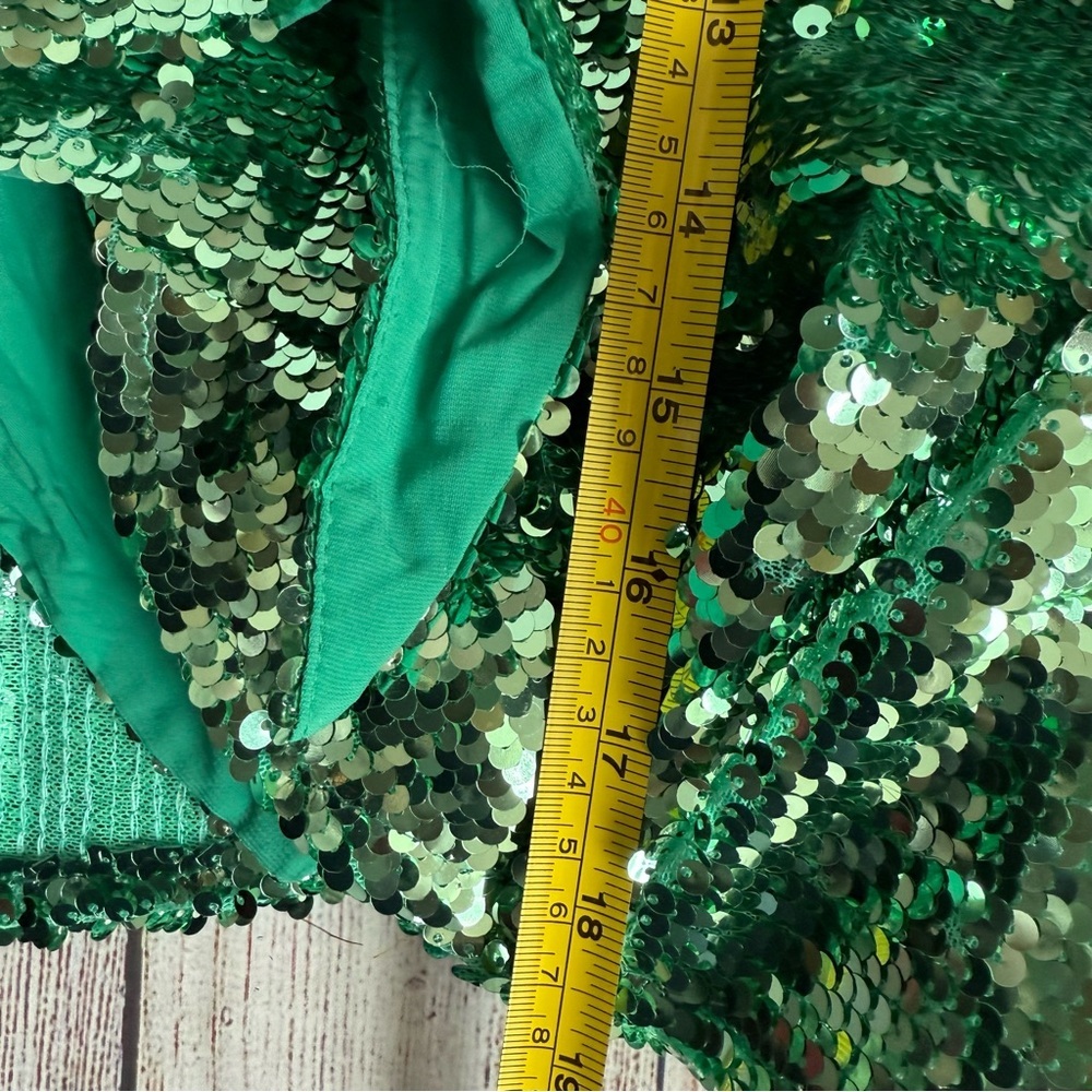 For Love & Lemons Madison Green Sequin Top Small NWT - Picture 8 of 8